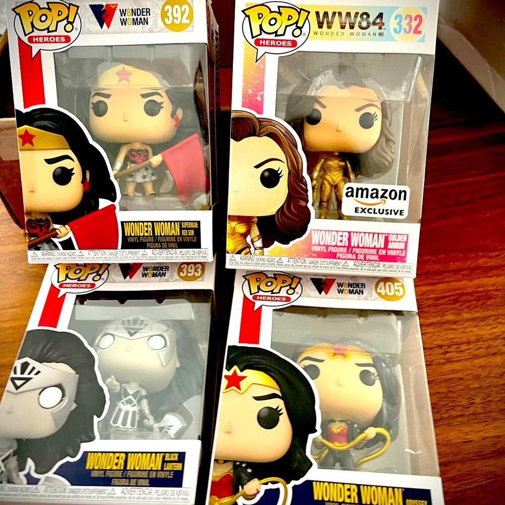 NWT Wonder Woman Funko Pop! DC Figure set Of four- 332,392,393,405